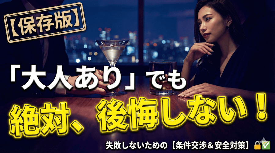 大人ありでパパ活で後悔しないための始め方！条件交渉と安全対策の基本